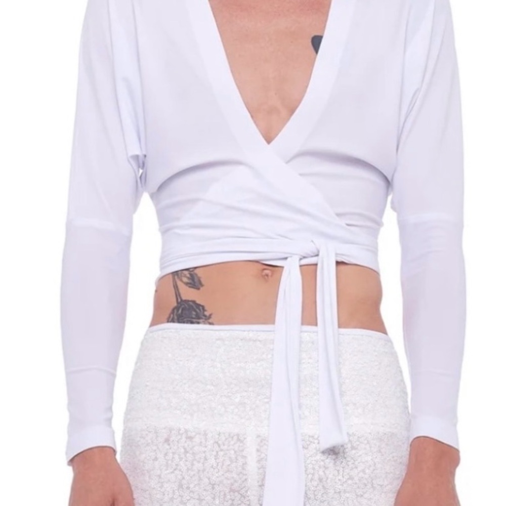 ‼️WOW‼️NORMA KAMALI WHITE WRAP top NWT‼️